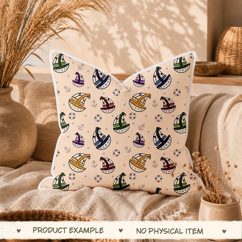 Treasure Hunt Seamless Pattern, Pirate Digital Design, Nautical Kids Fabric, Hand Drawn