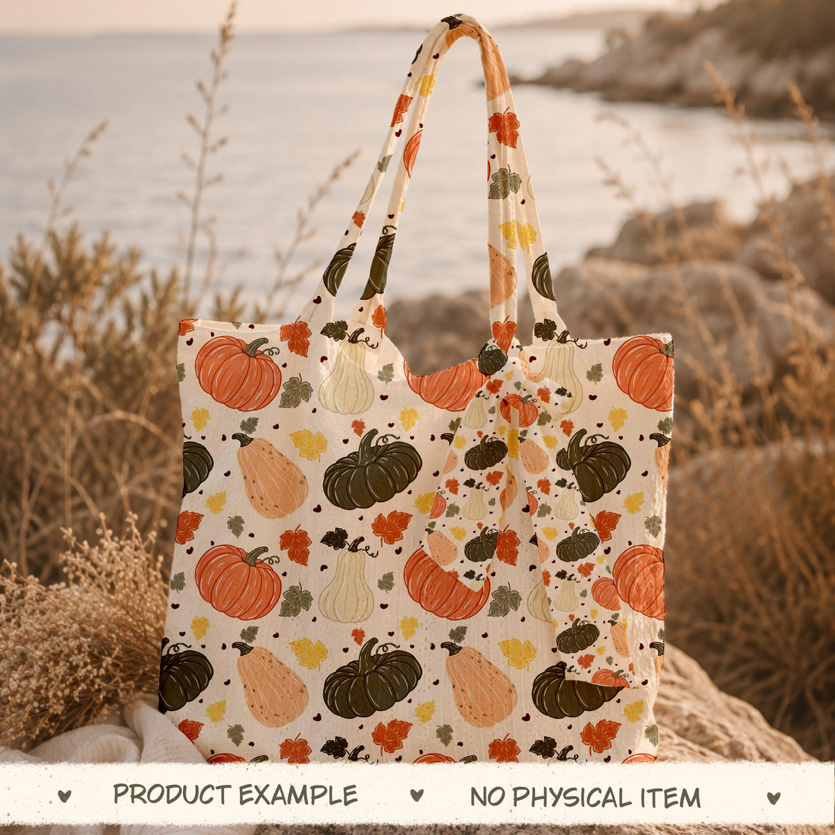 Pumpkin Patch Seamless Pattern, Hand-Drawn Halloween Digital Design