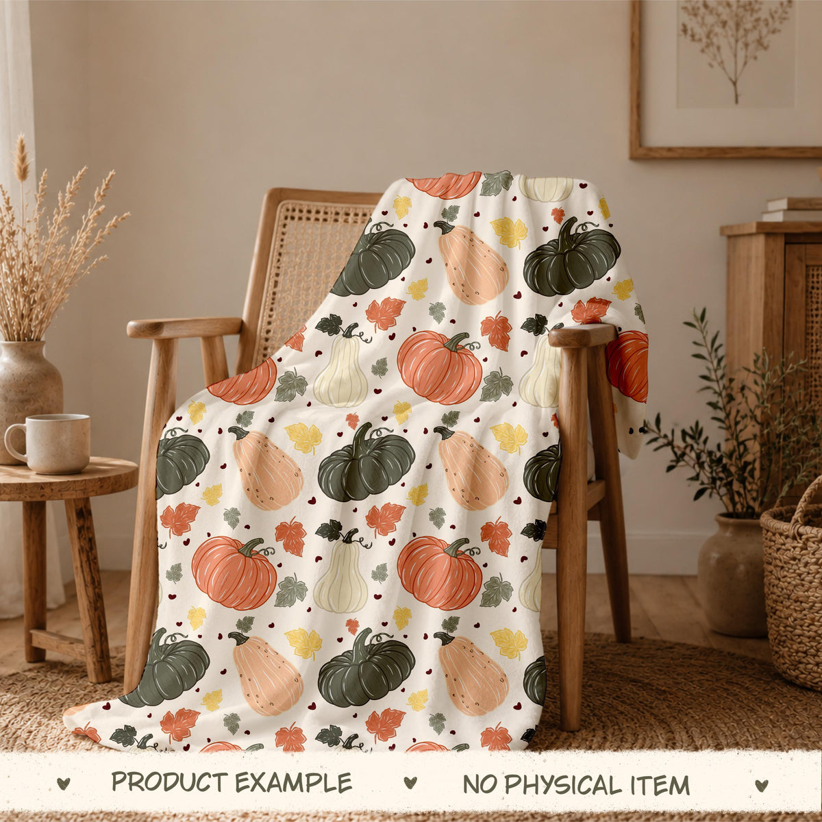 Pumpkin Patch Seamless Pattern, Hand-Drawn Halloween Digital Design