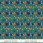 Twinkling Xmas Seamless Pattern, Hand-drawn Digital Design