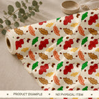 Nutty Leaf Seamless Pattern, Hand-Drawn Digital Design