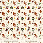 Christmas Cheer Seamless Pattern, Hand-Drawn Christmas Digital Design