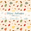 Ditsy Autumn Seamless Pattern, Hand-drawn Digital Design